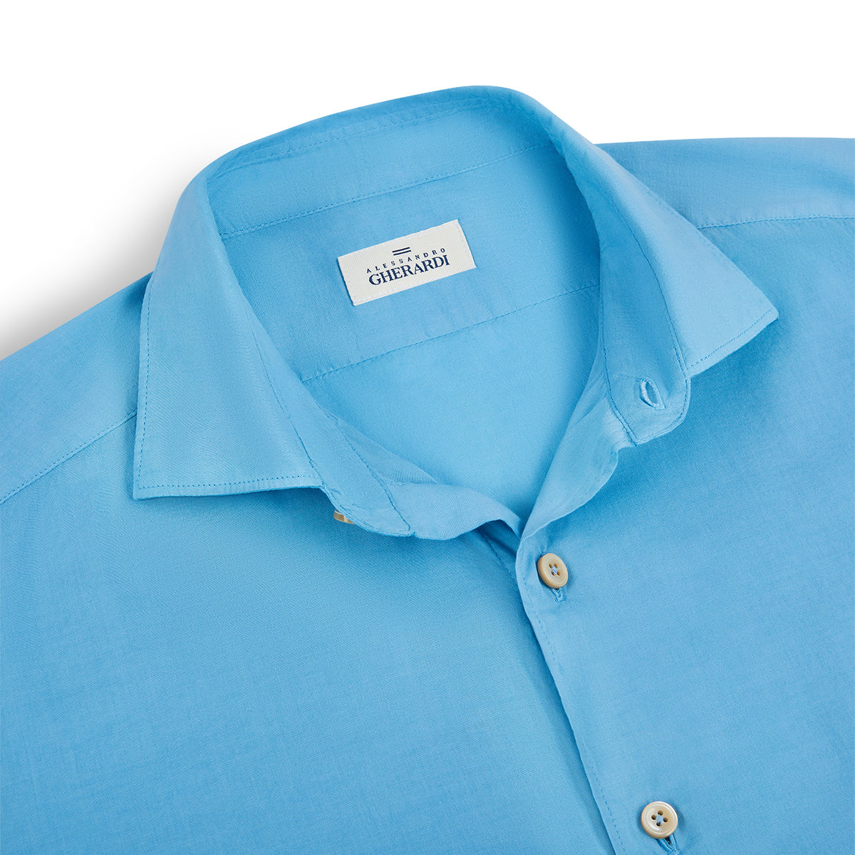 Blue Muslin Cotton Blend Beach Shirt