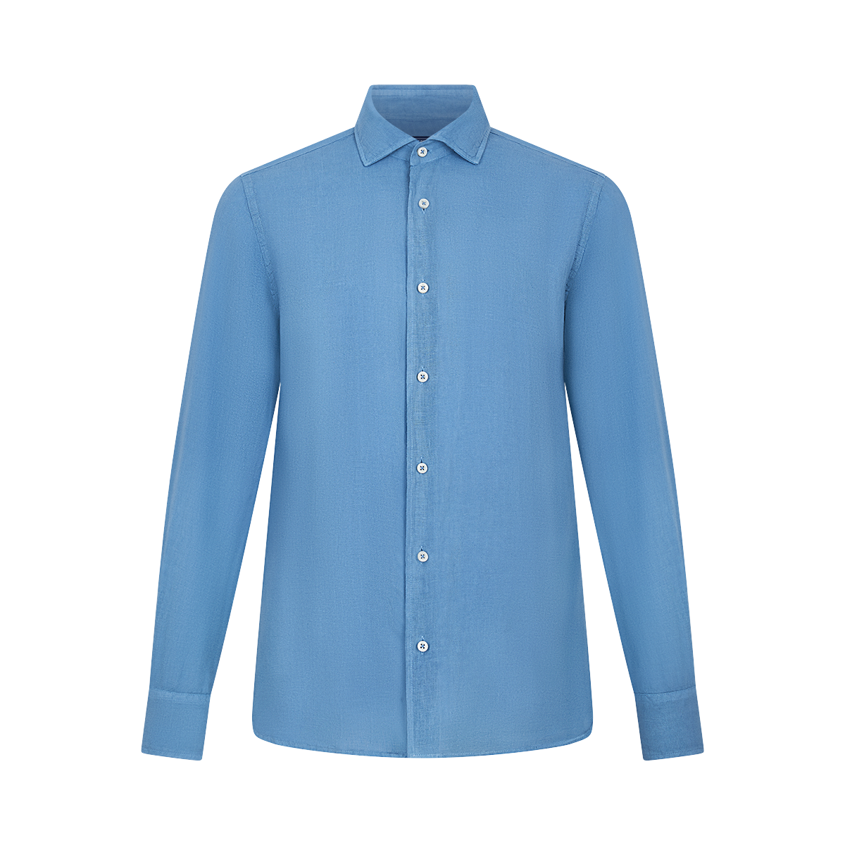 Blue Linen Cutaway Collar Nick ML Shirt