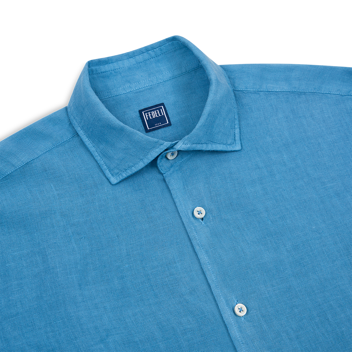 Blue Linen Cutaway Collar Nick ML Shirt