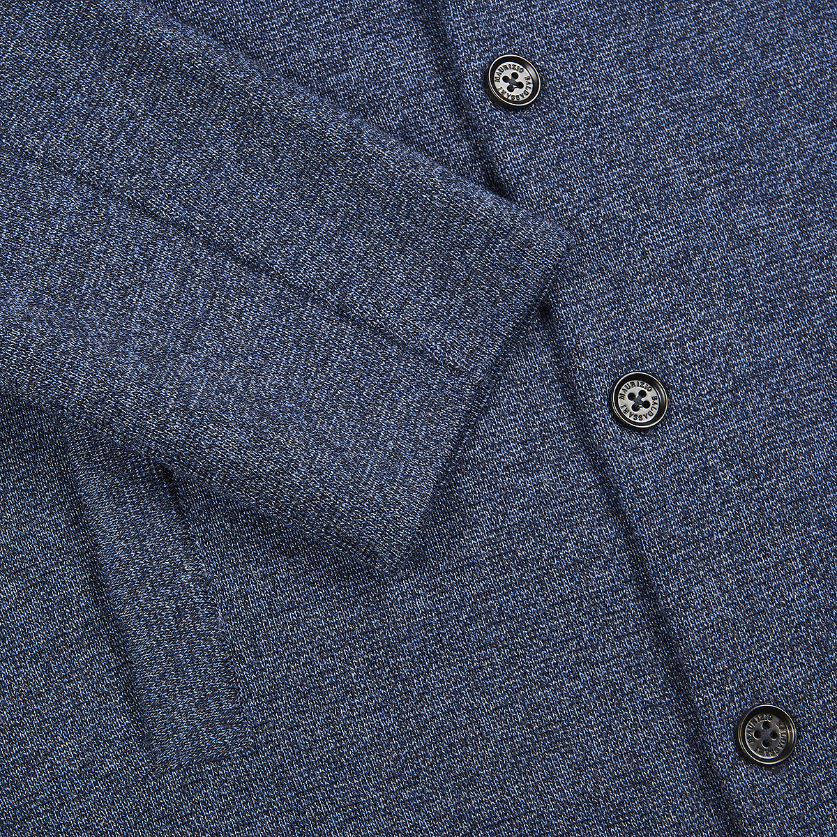 Navy Milano Stitch Wool Overshirt