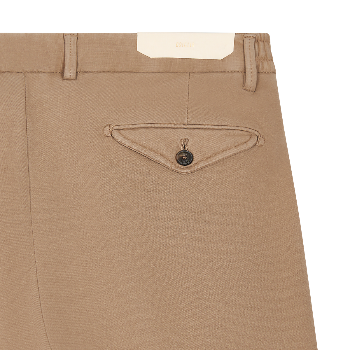 Sand Cotton Blend Drawstring Trousers
