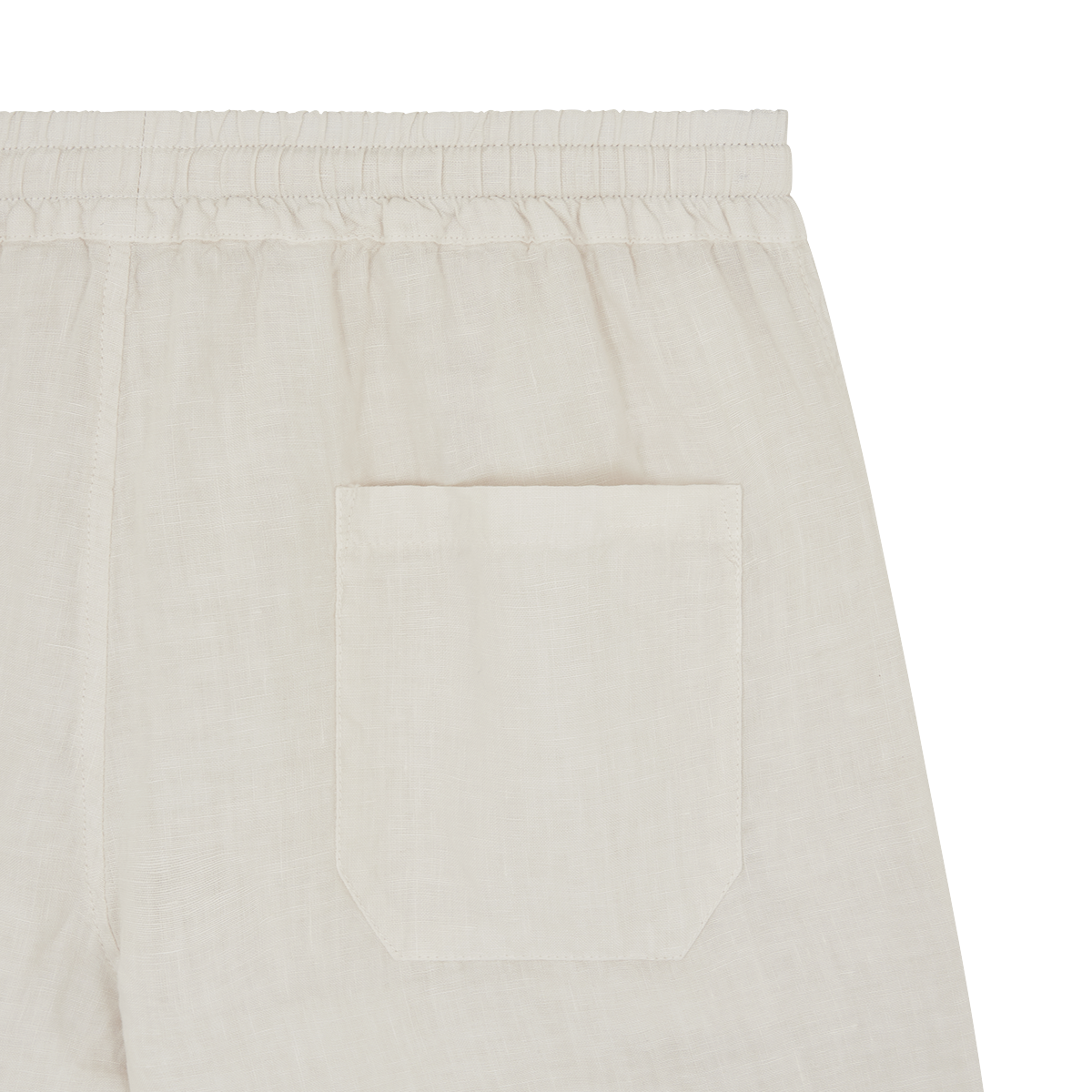 Off White Linen Drawstring Trousers