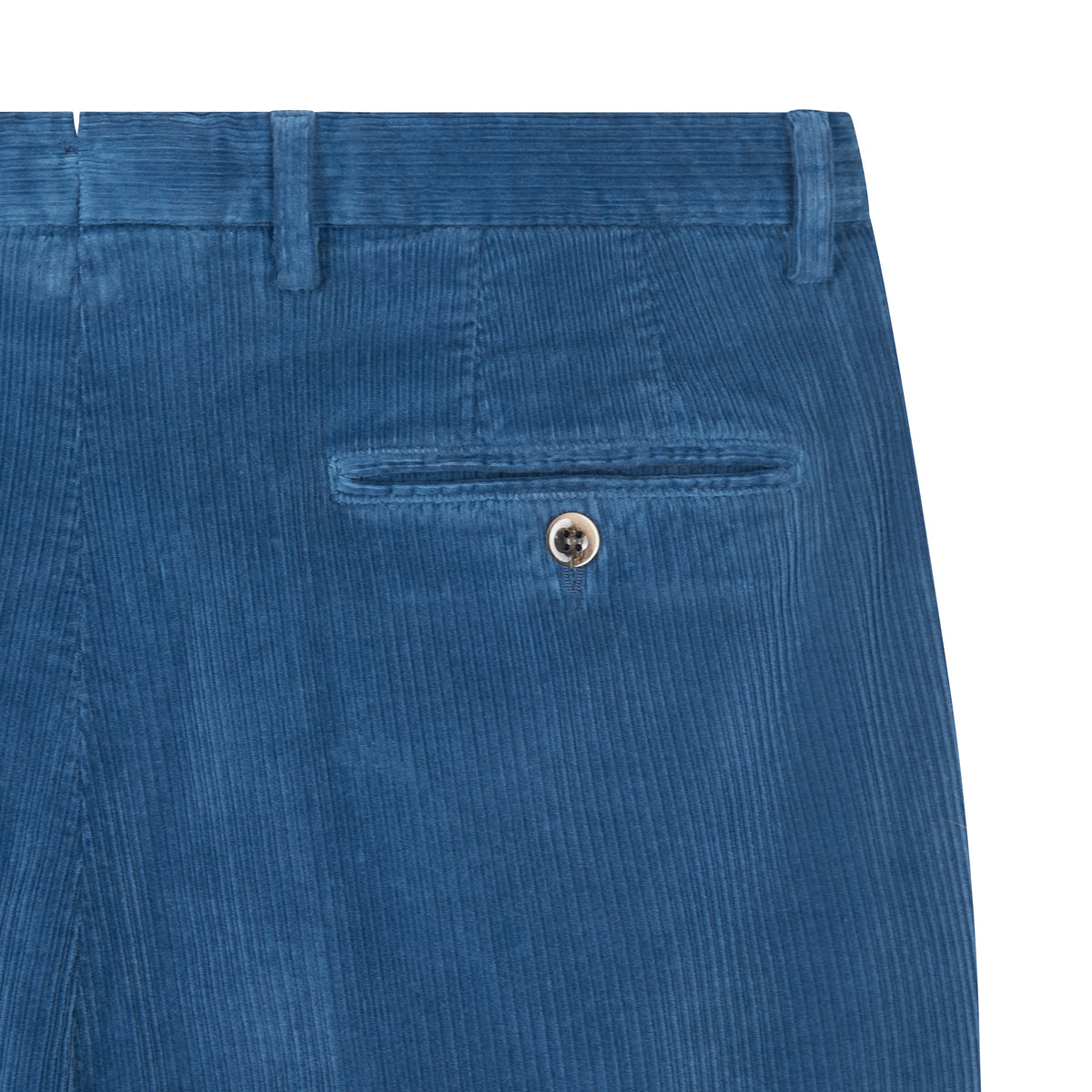 Blue Stretch Cotton Corduroy Trousers