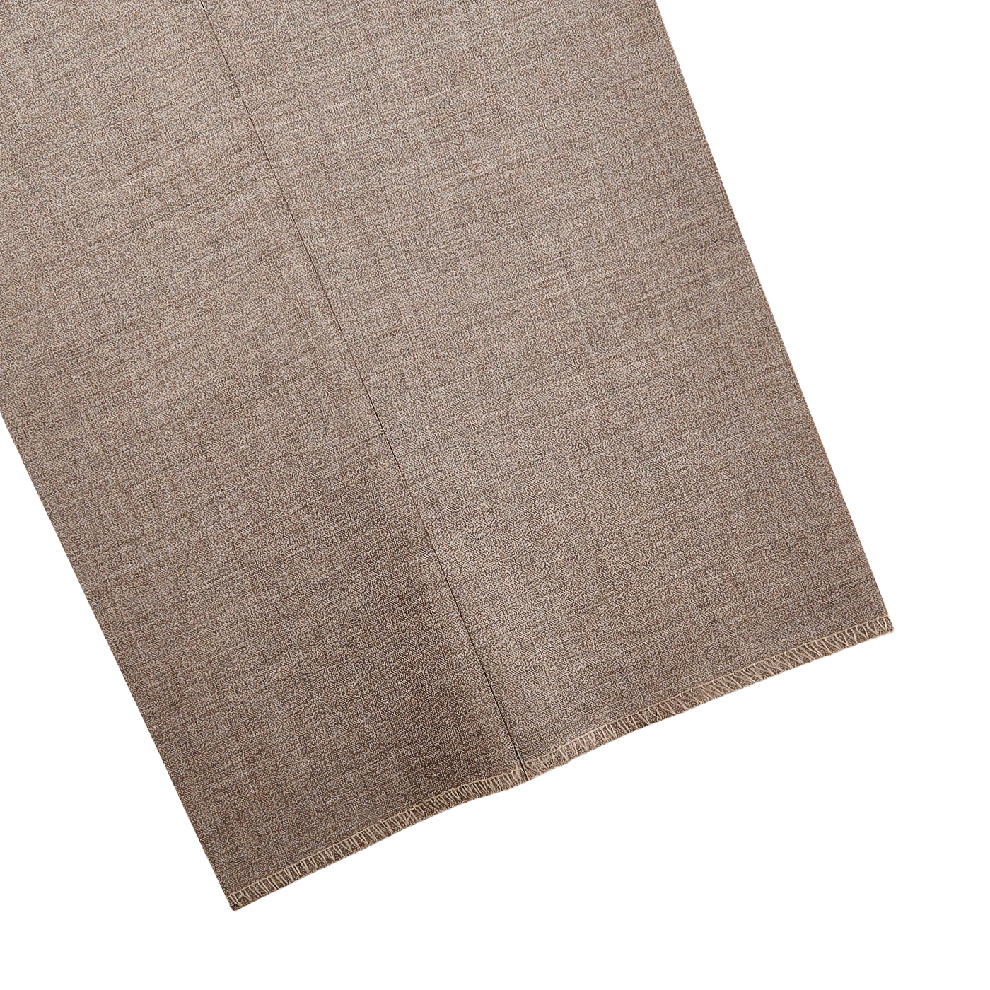 Canali Beige Grey Wool Stretch Flat Front Trousers Cuff