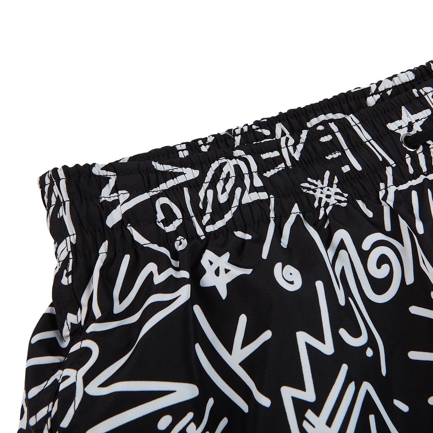 Canali Black Printed Microfiber Swimshorts Edge