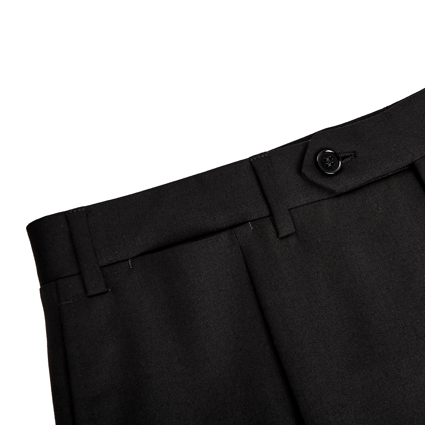 Canali Black Wool Single Pleat Trousers Edge