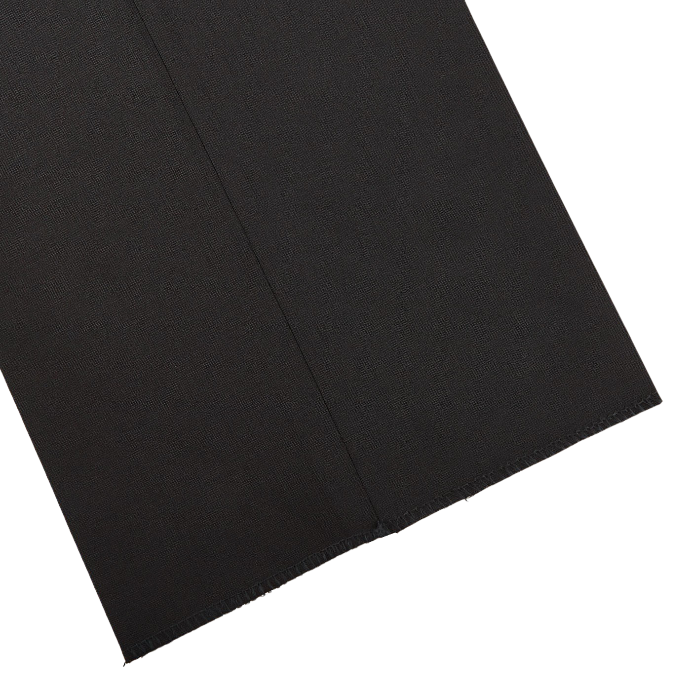 Canali Black Wool Stretch Flat Front Trousers Cuff