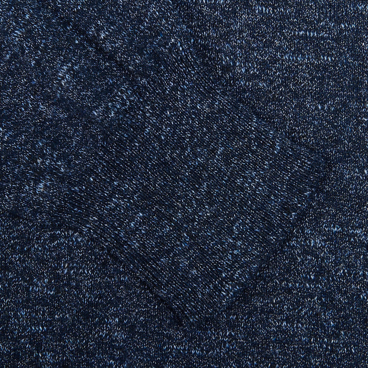 Canali Blue Melange Cotton Linen Polo Shirt Cuff