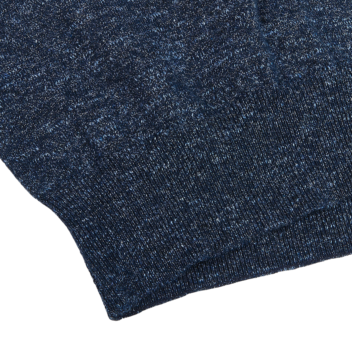 Canali Blue Melange Cotton Linen Polo Shirt Edge