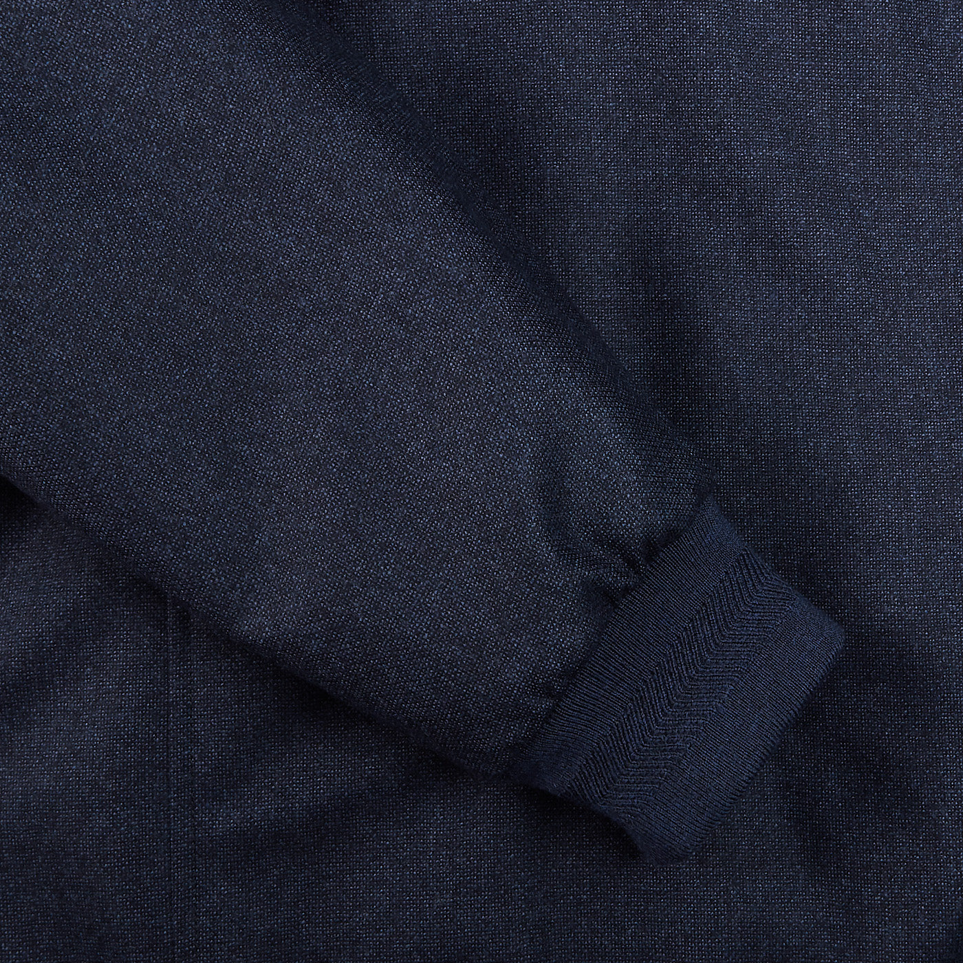 Canali Blue Melange Wool Fur Collar Blouson Cuff