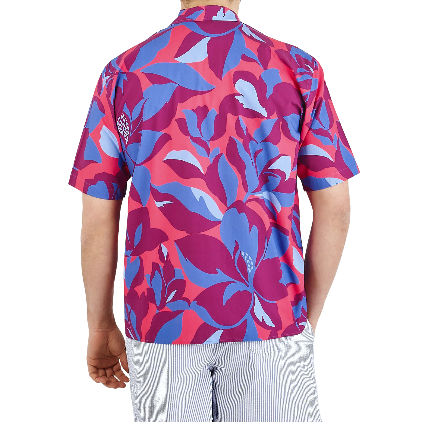 Canali Blue Printed Cotton Black Edition Shirt Back