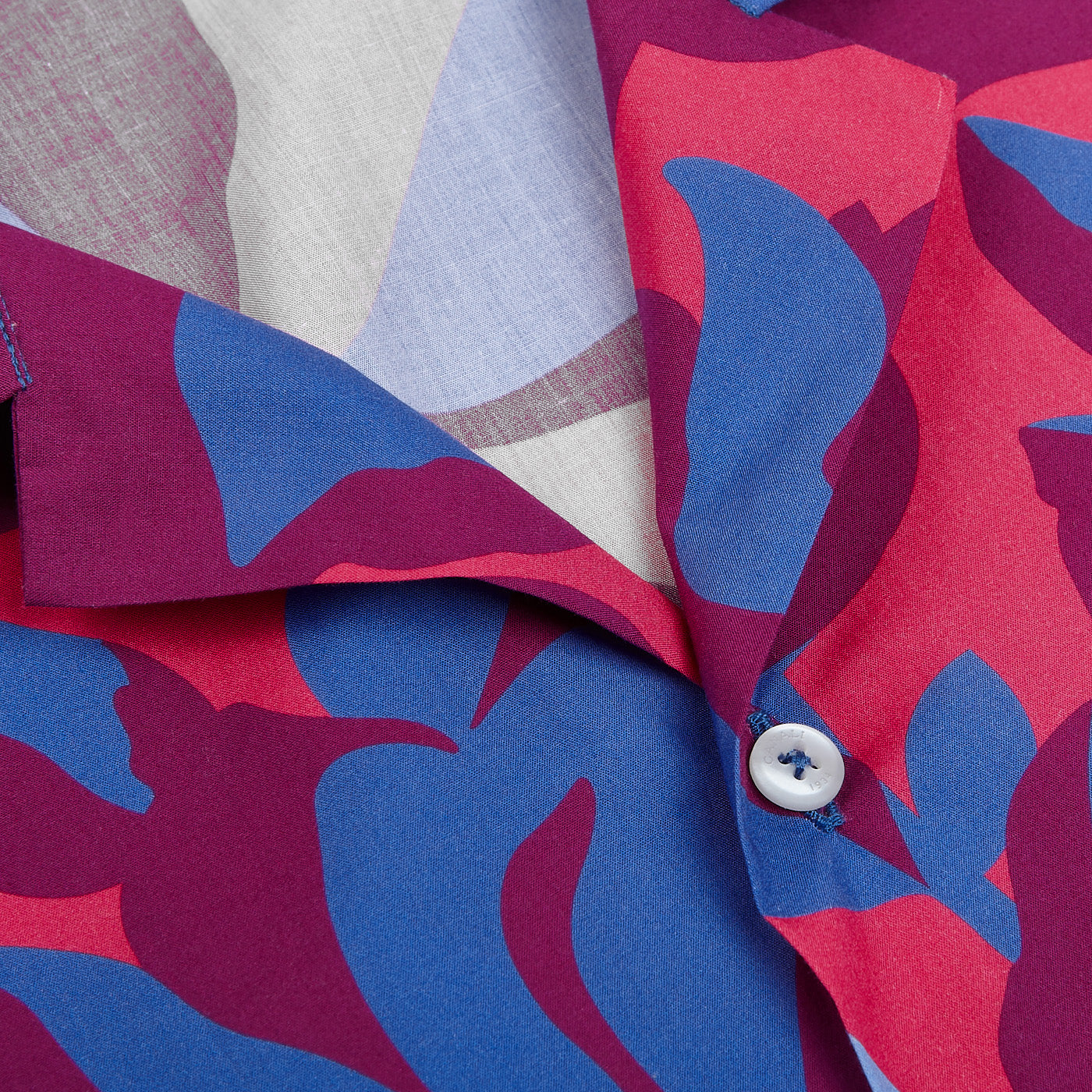 Canali Blue Printed Cotton Black Edition Shirt Brim