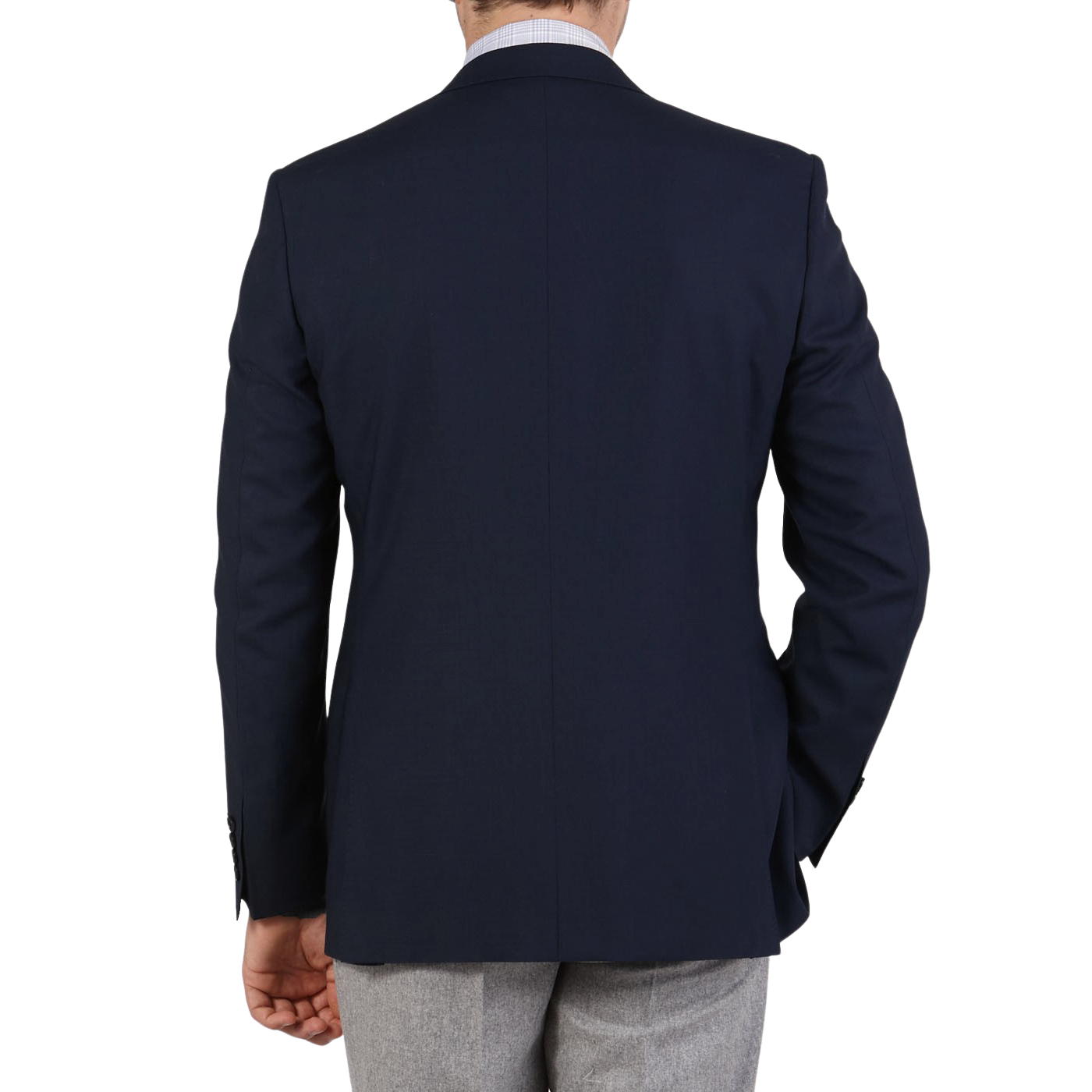 Canali Blue Wool Hopsack Travel Blazer Back