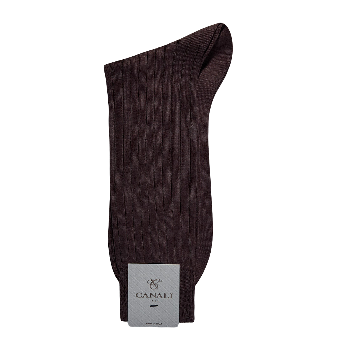 Brown Ribbed Cotton Socks