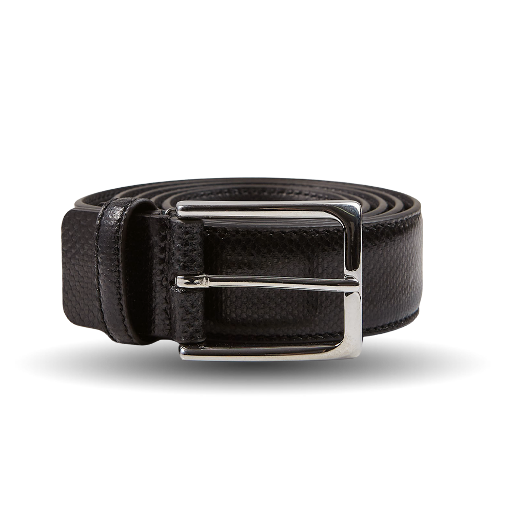 Canali Dark Brown Karung Leather 35mm Belt Feature