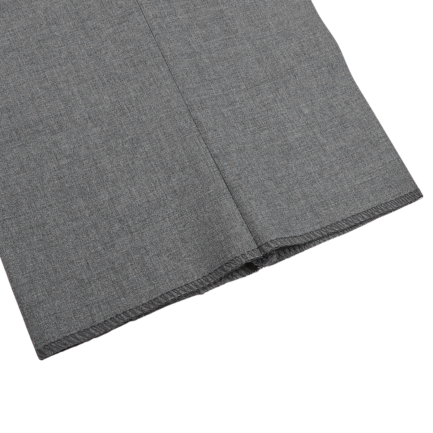 Canali Grey Tropical Wool Flat Front Trousers Cuff