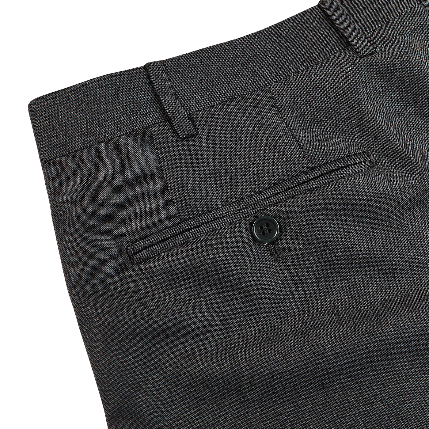 Canali Grey Wool Single Pleat Trousers Pocket