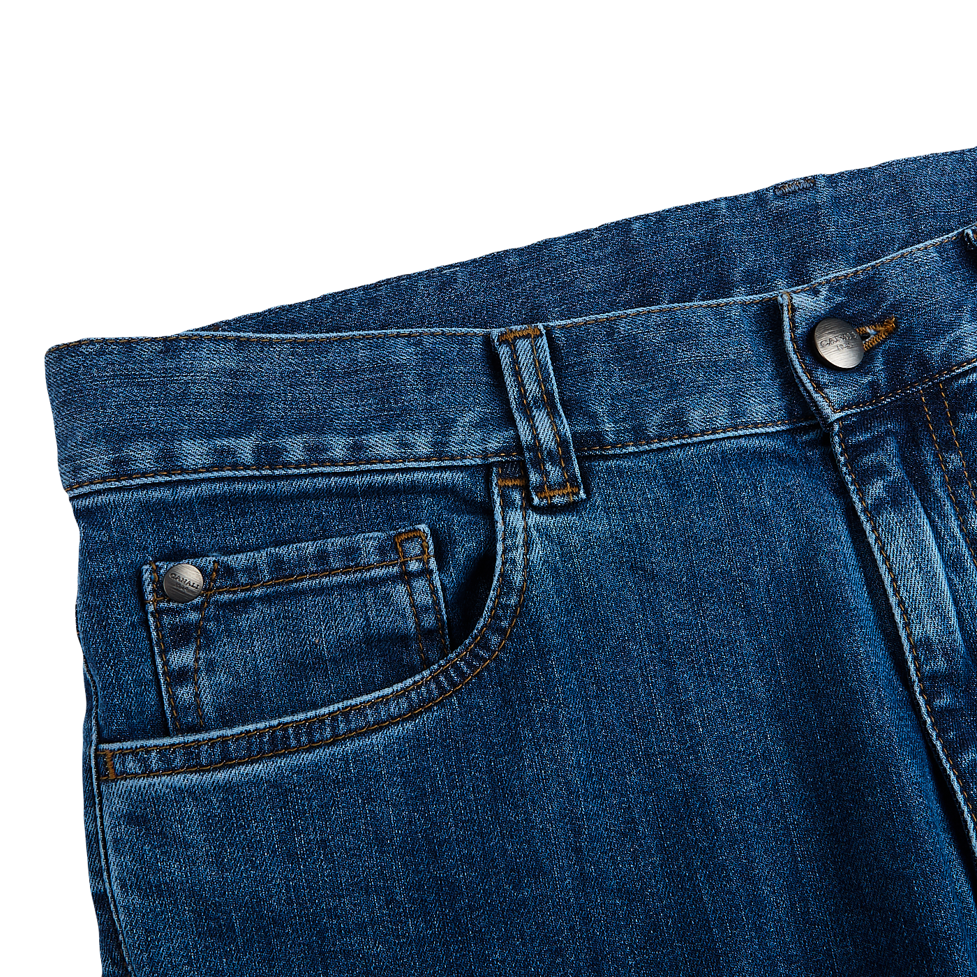 Canali Light Blue Cotton Stretch Jeans Edge