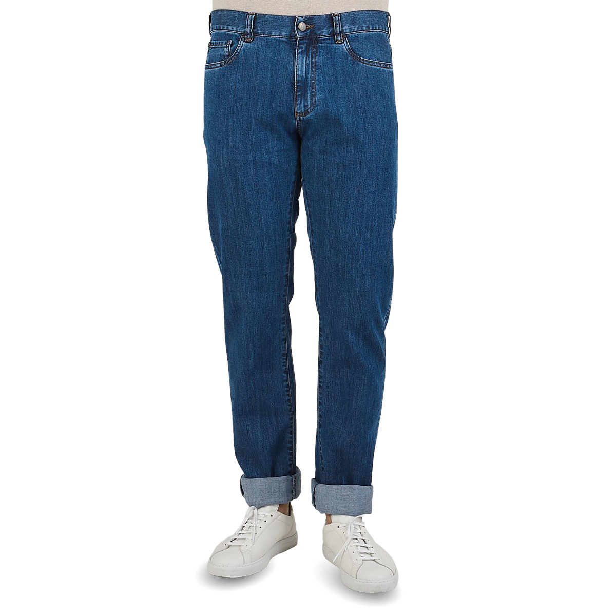 Canali Light Blue Cotton Stretch Jeans Front (kopia)