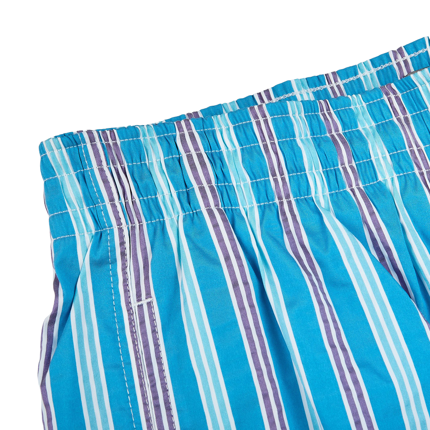 Canali Light Blue Printed Microfiber Swimshorts Edge