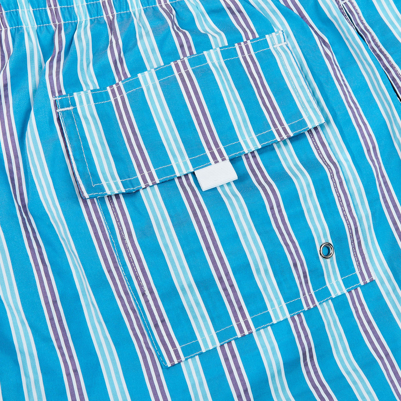 Canali Light Blue Printed Microfiber Swimshorts Pocket