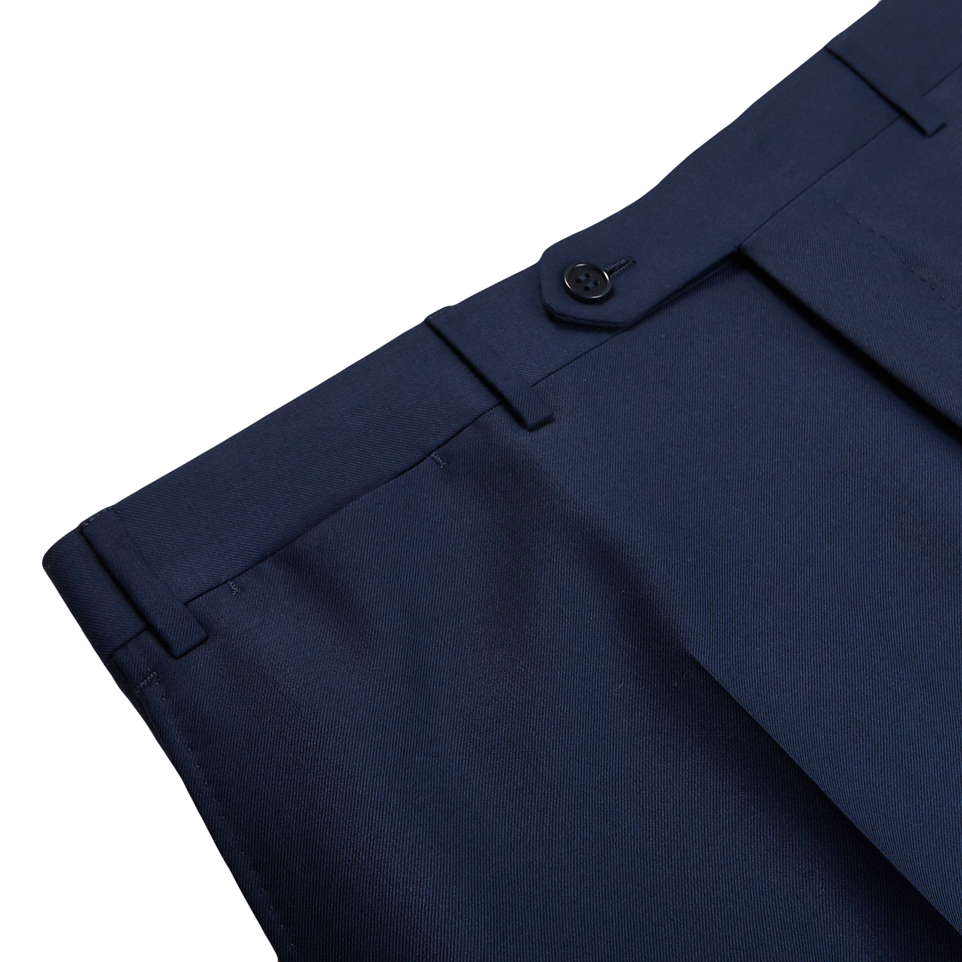 Canali Light Navy Flat Front Trousers Edge