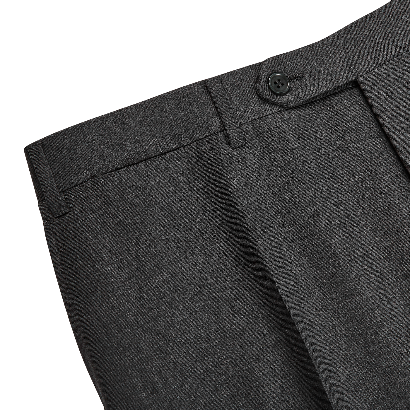 Canali Medium Grey Wool Trousers Edge