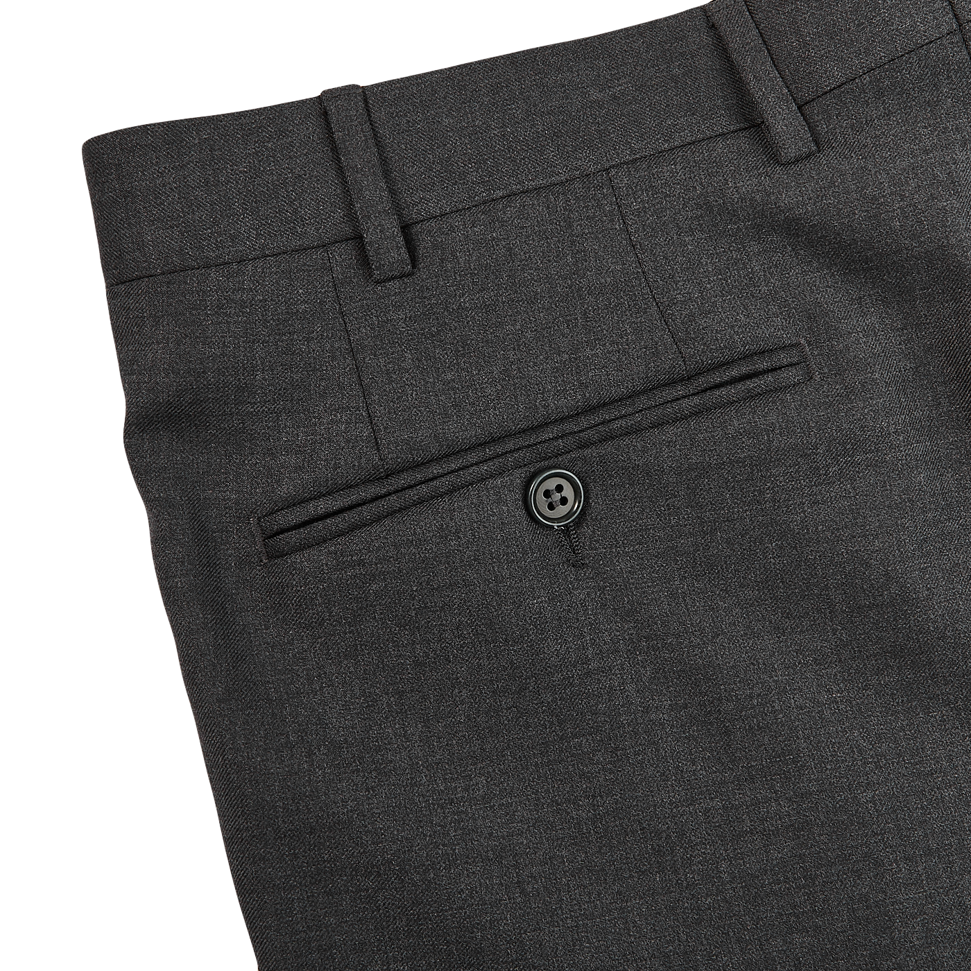 Canali Medium Grey Wool Trousers Pocket