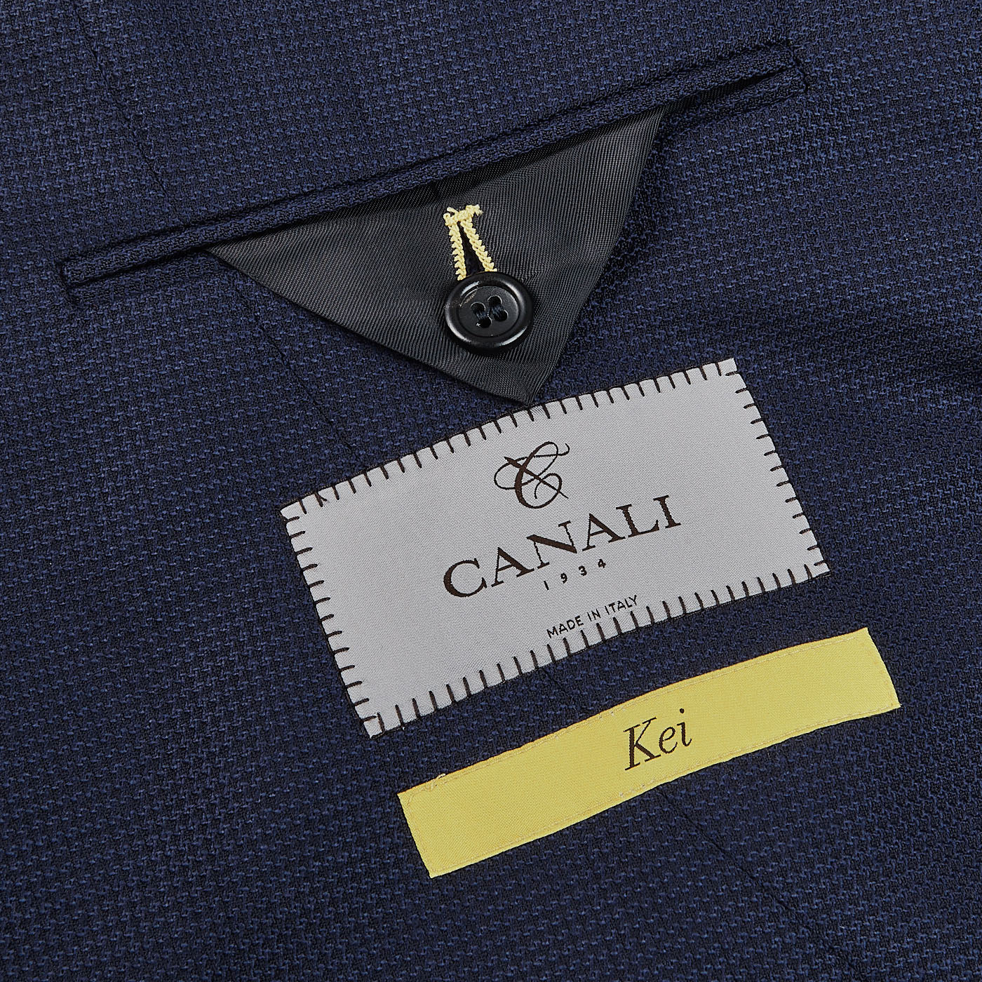 Canali Navy Blue Wool Kei Unlined Blazer Tag