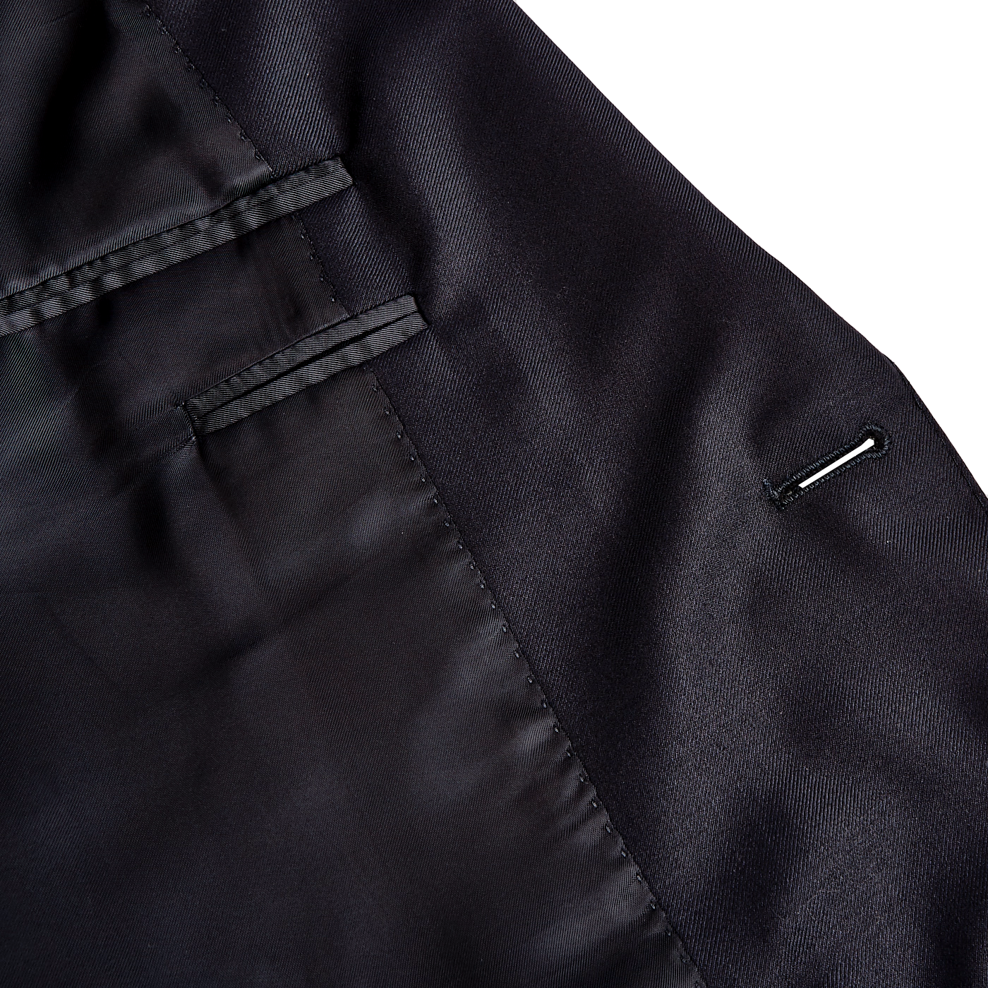 A timeless Navy Blue Wool Notch Lapel Suit with buttons exuding classic sartorial elegance by Canali.