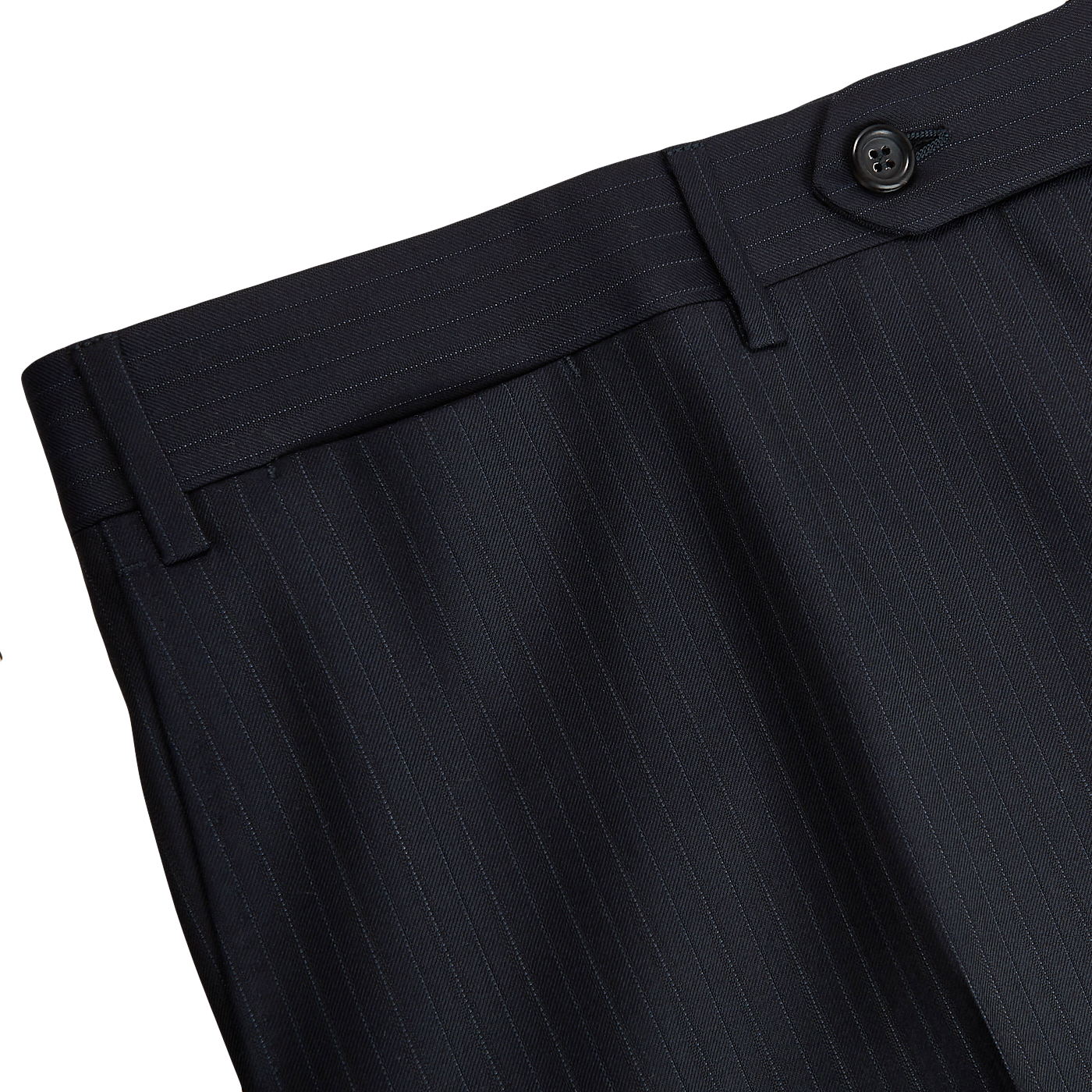 Canali Navy Pinstripe Super 150s Wool Drop 4 Suit Edge