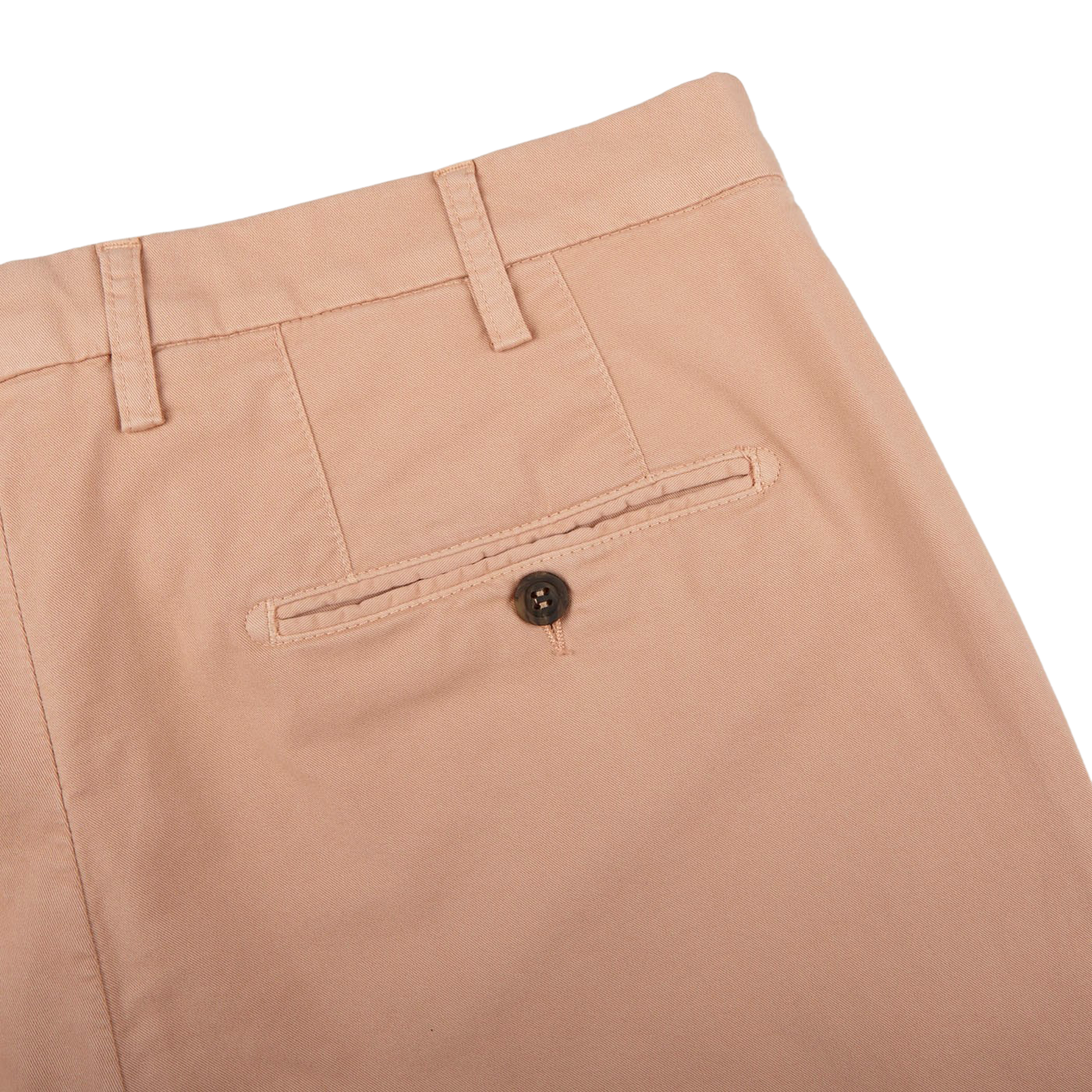 Canali Pink Beige Cotton Stretch Flat Front Chinos Pocket