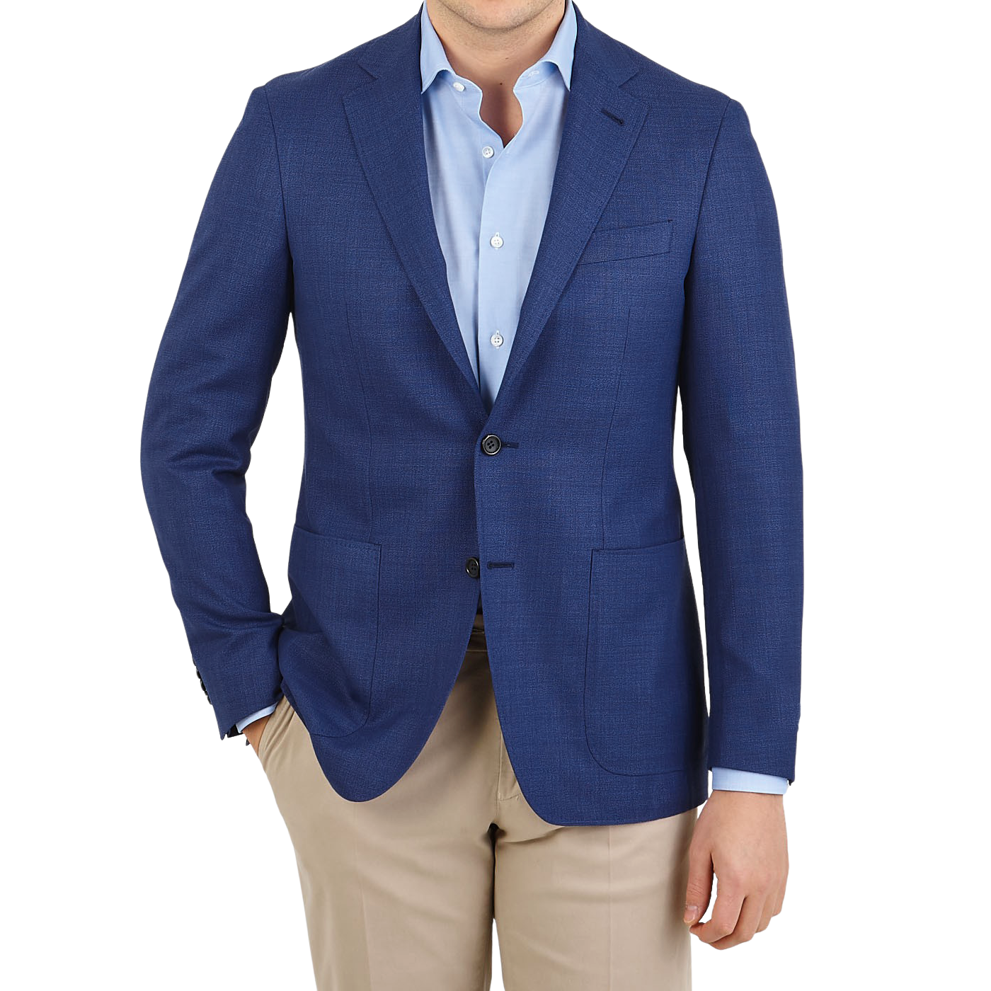 Canali Royal Blue Wool Impeccabile KEI Blazer Front