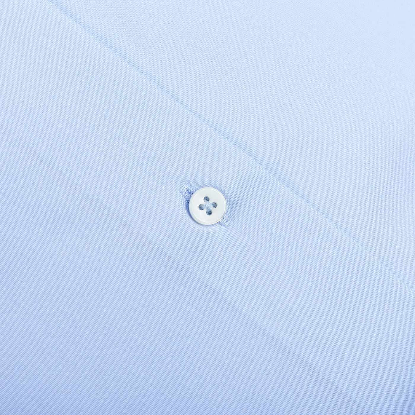 Canali Sky Blue Plain Cotton Shirt Button