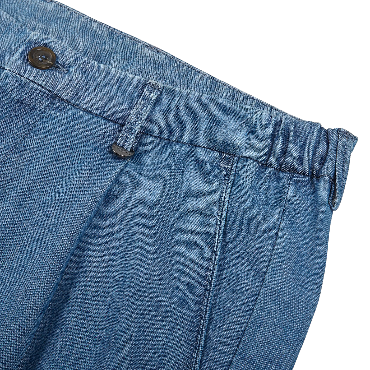 Canali Washed Denim Blue Cotton Casual Trousers Edge