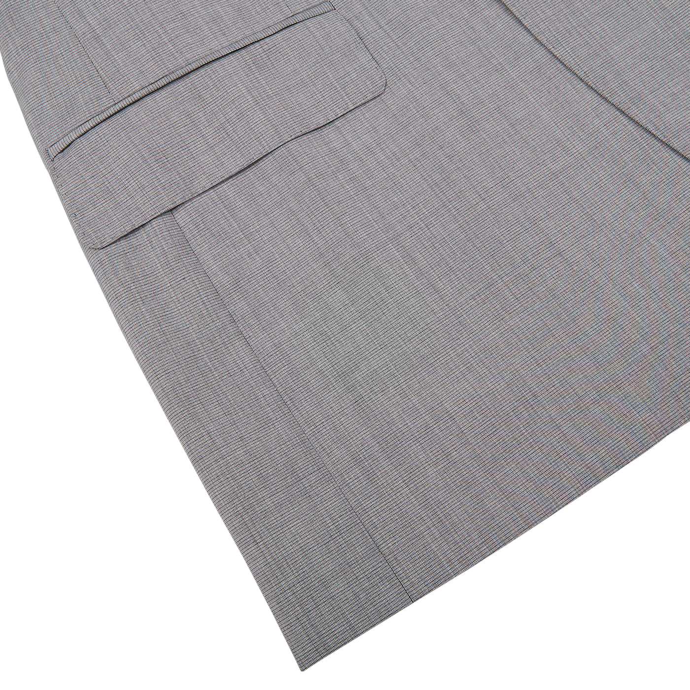Close-up of a gray fabric with a herringbone pattern, possibly a part of a Canali Light Grey Micro Check Wool Suit embodying classic sartorial elegance.