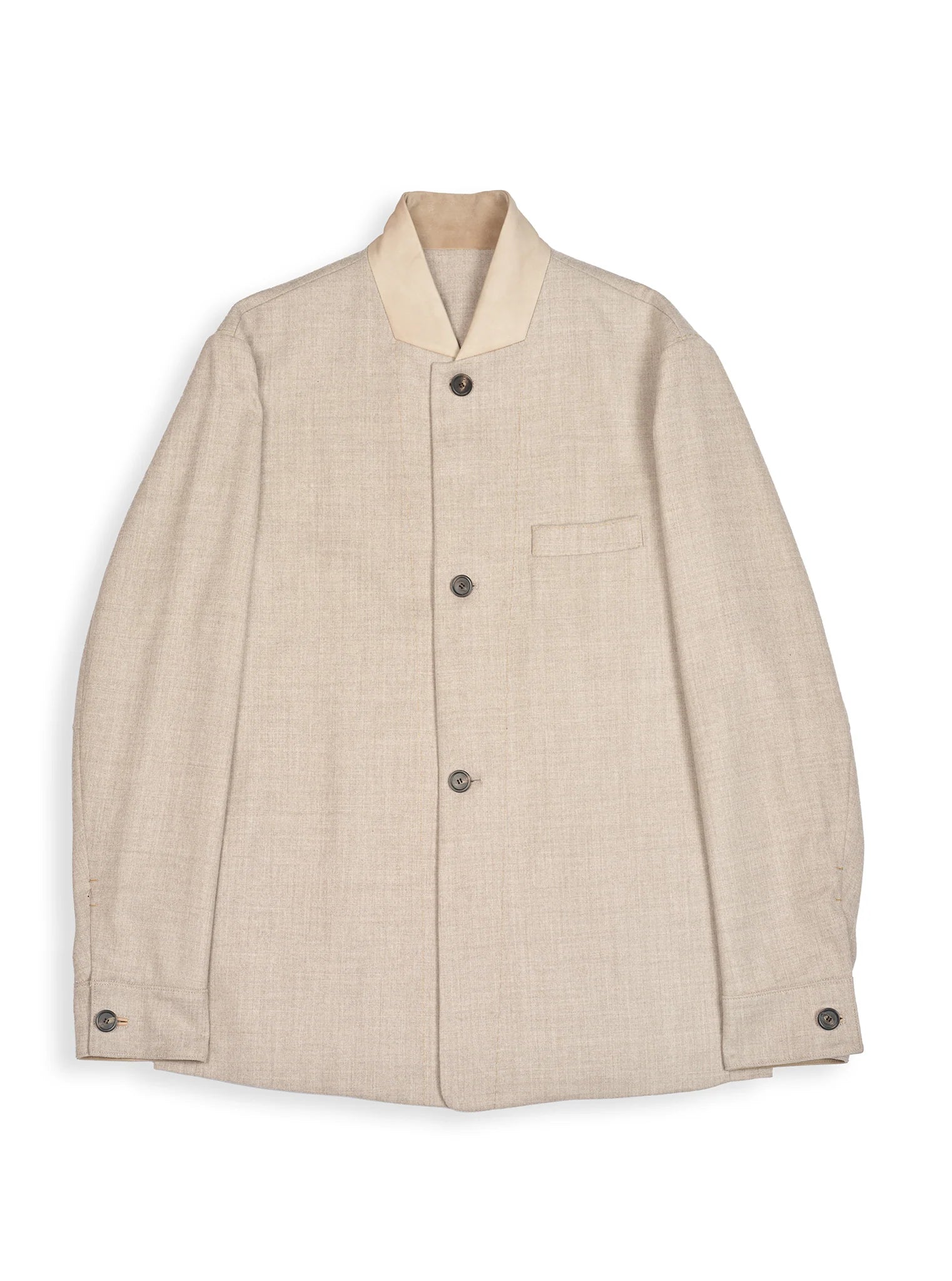 Beige Wool Flannel Compass Jacket