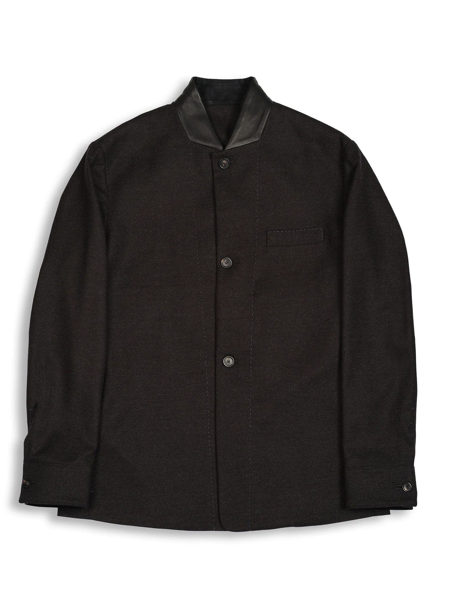 Charcoal Wool Flannel Compass Jacket