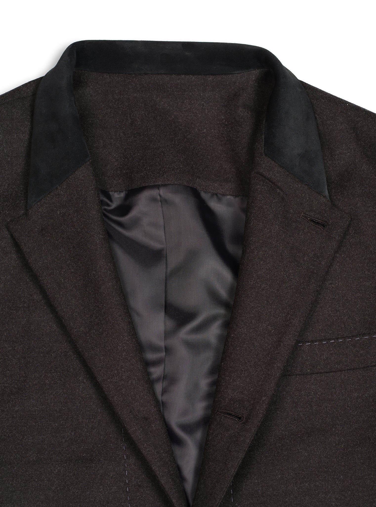 Charcoal Wool Flannel Compass Jacket