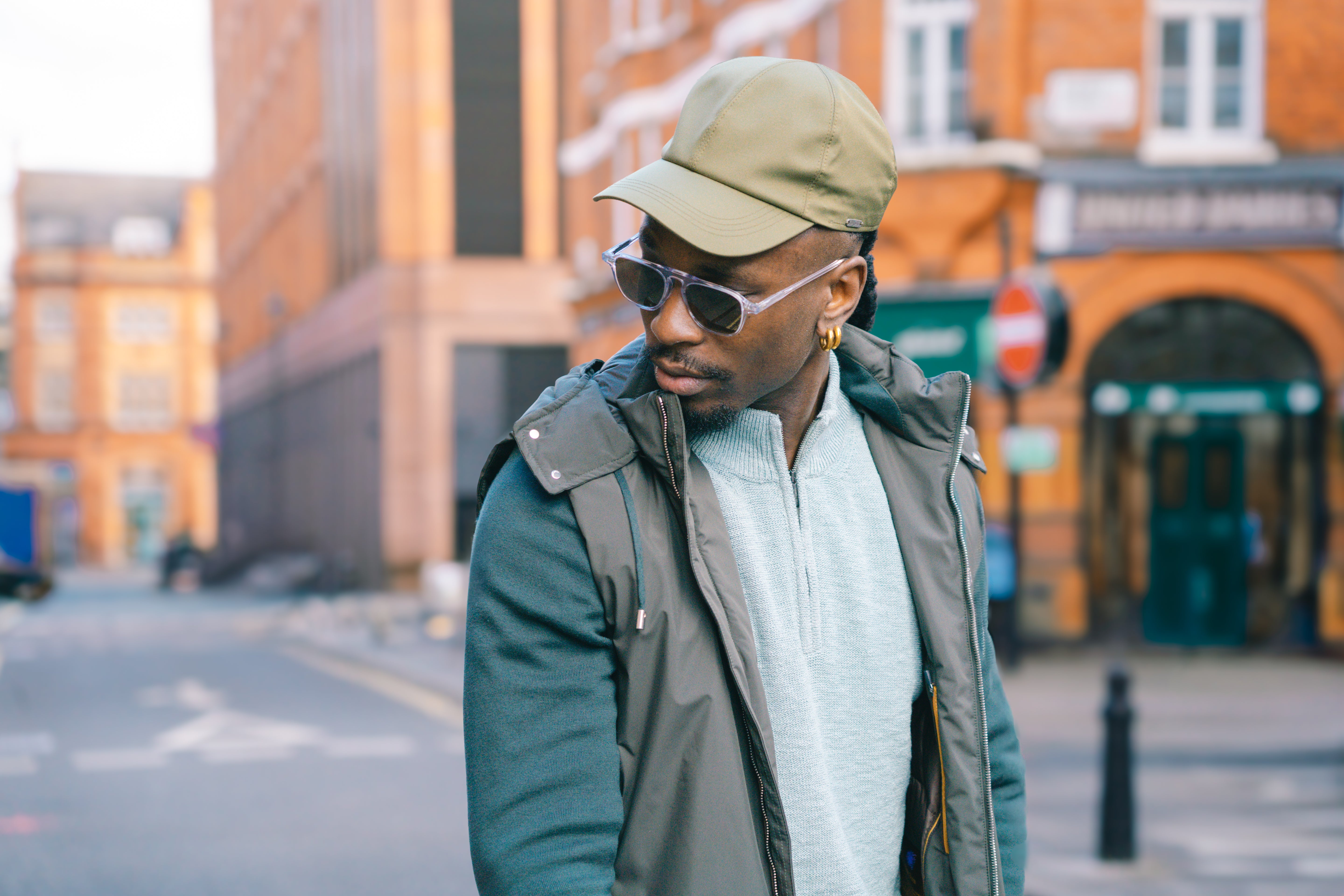 Dark Green Down Padded Knitted Sleeve Bomber