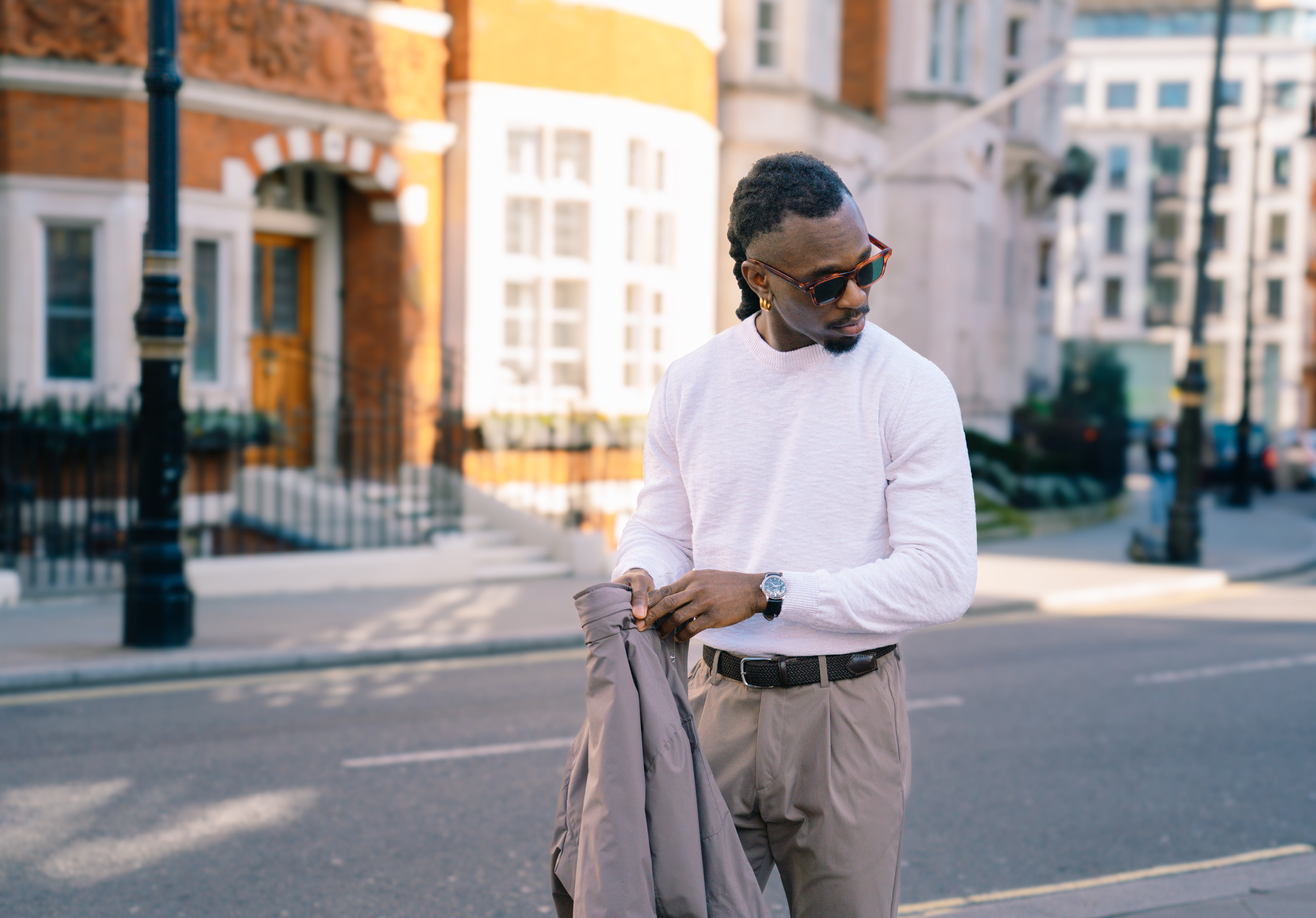 Cream Summer Mouline Crew Neck Sweater