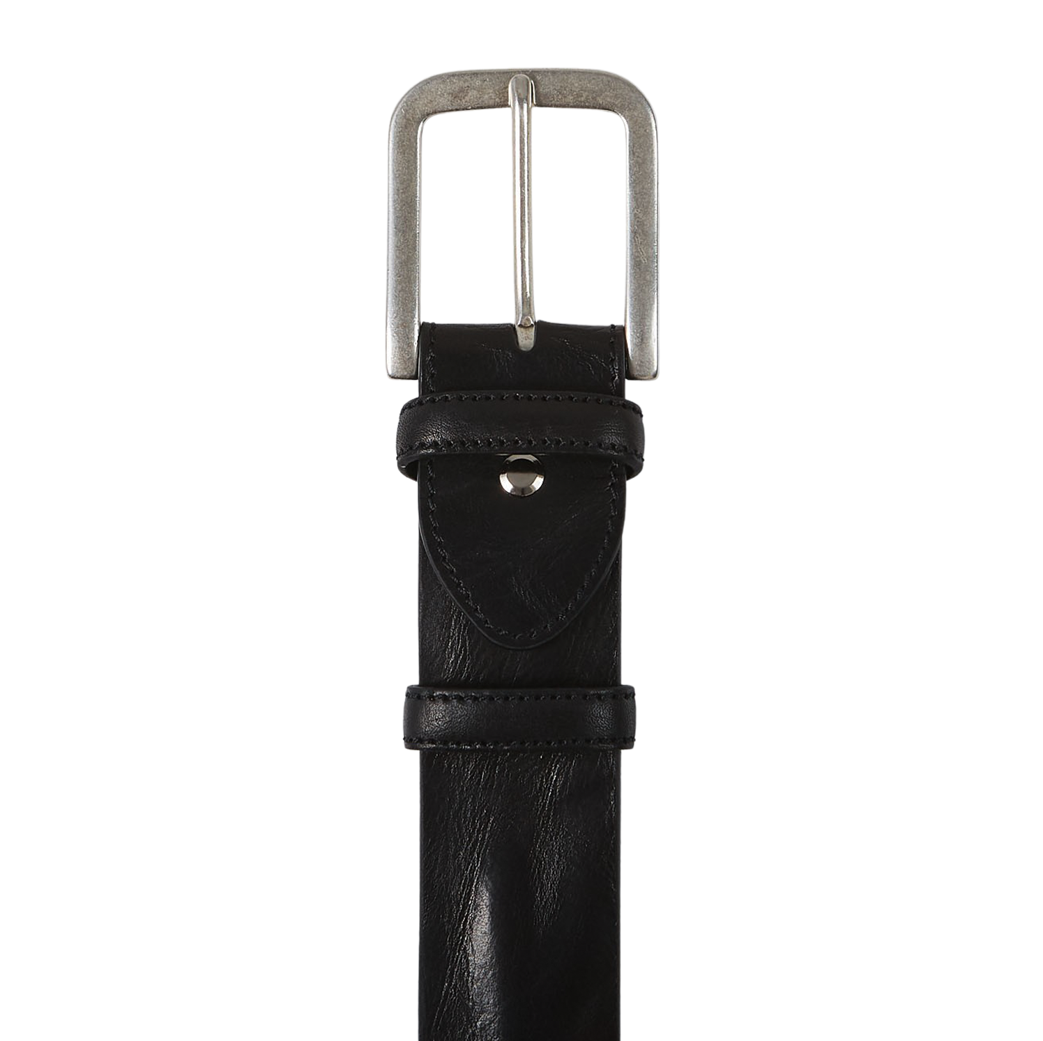Elliot Rhodes Black Unlined Tumbled Leather 40mm Belt Buckle