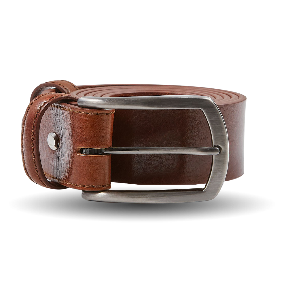 Elliot Rhodes Brown Unlined Smooth Leather 40mm Belt Feature