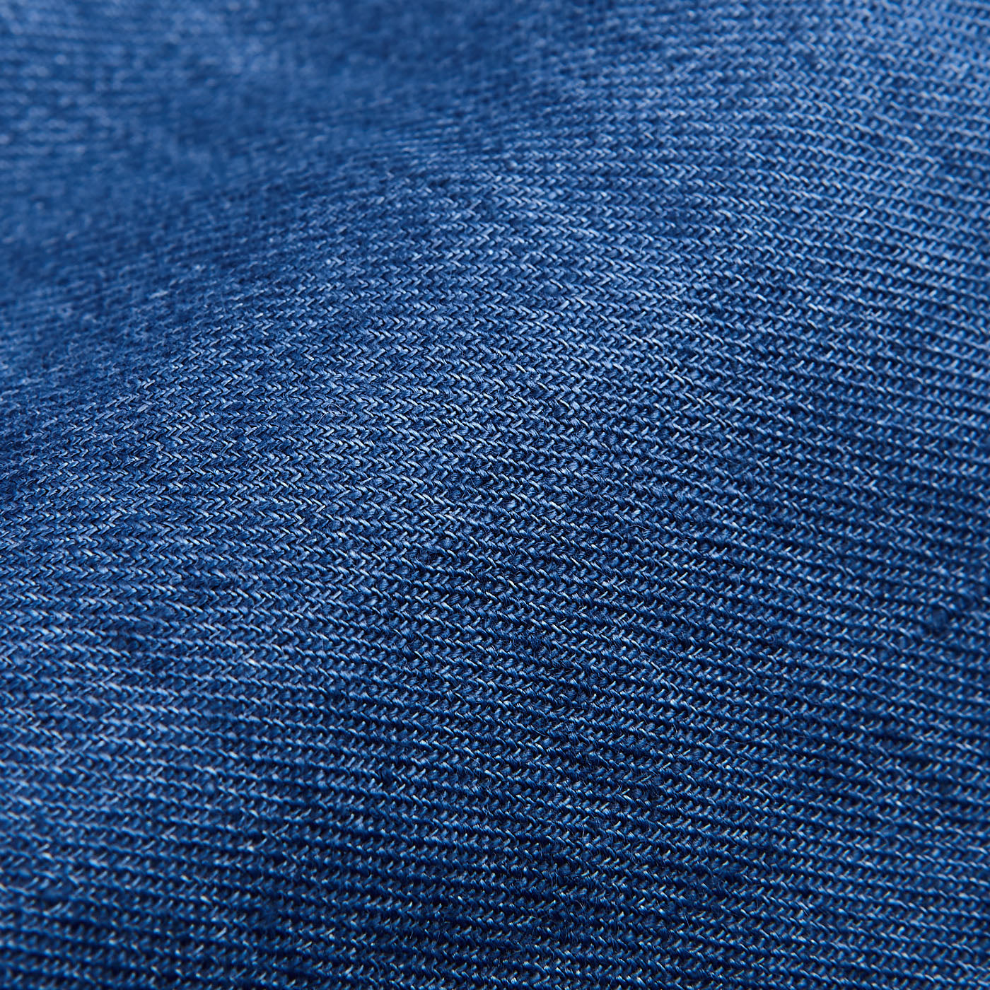 Eton Blue Linen Twill Overshirt Fabric