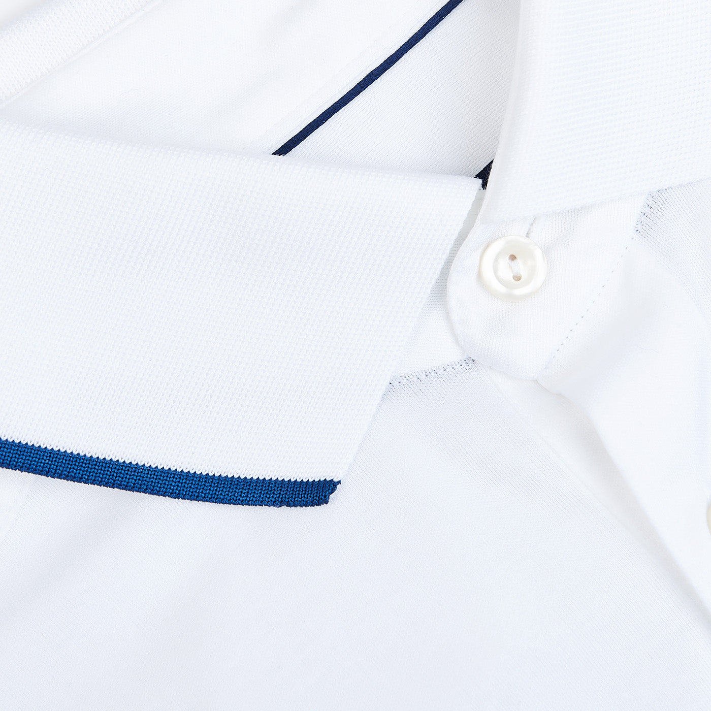Eton White Filo di Scozia Cotton Polo Shirt Brim