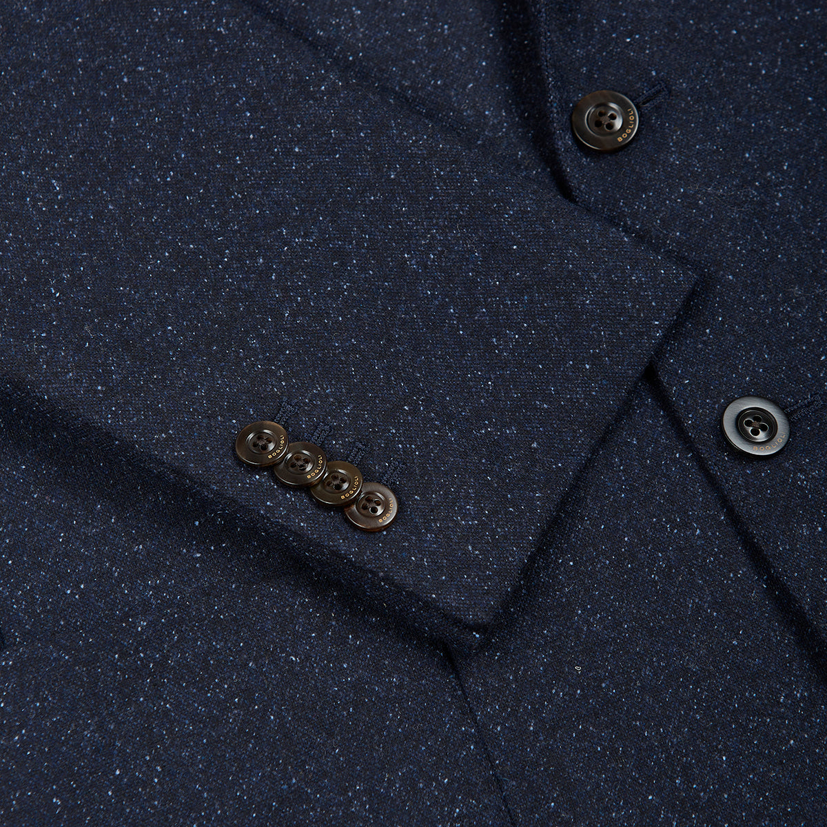 Navy Donegal Virgin Wool Quarter Lined K Jacket Suit