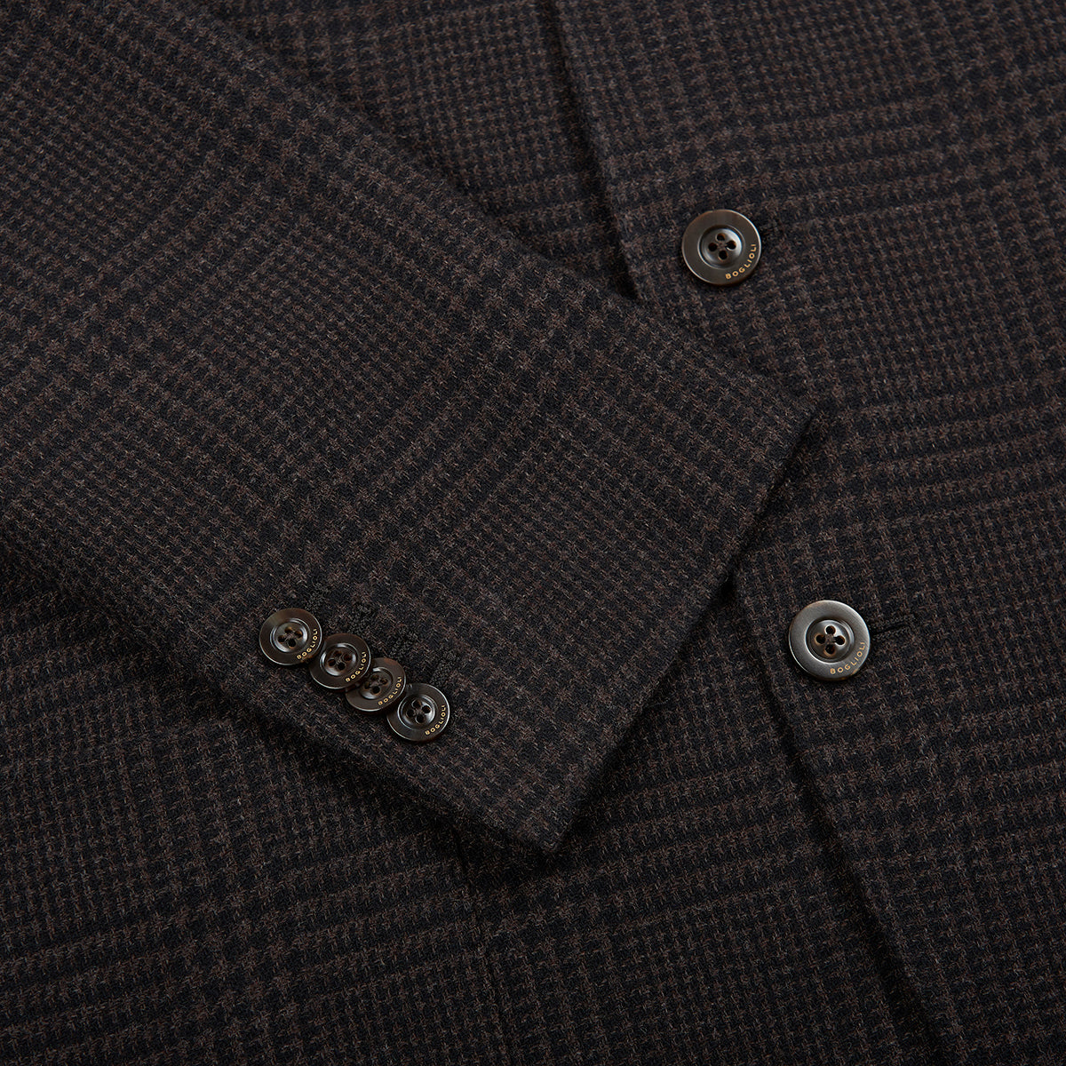 Brown/Black Wool Cashmere Glen Check K Jacket