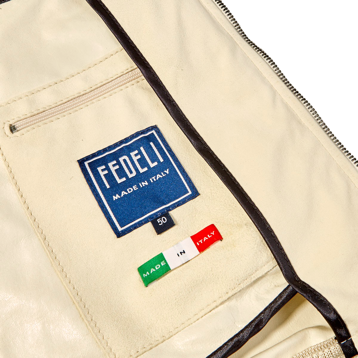 Fedeli Chamois Goatskin Leather Suede Gilet Inside