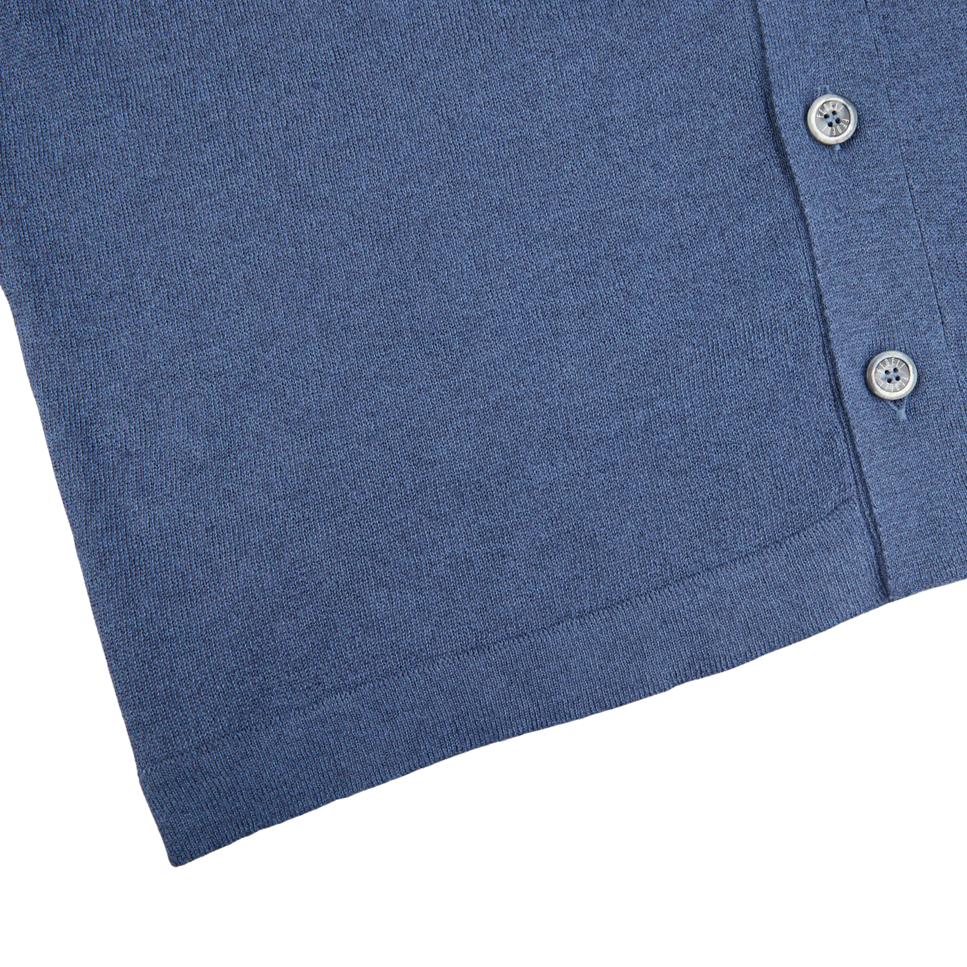 Fedeli Dark Blue Cotton Linen Bowling Shirt Edge
