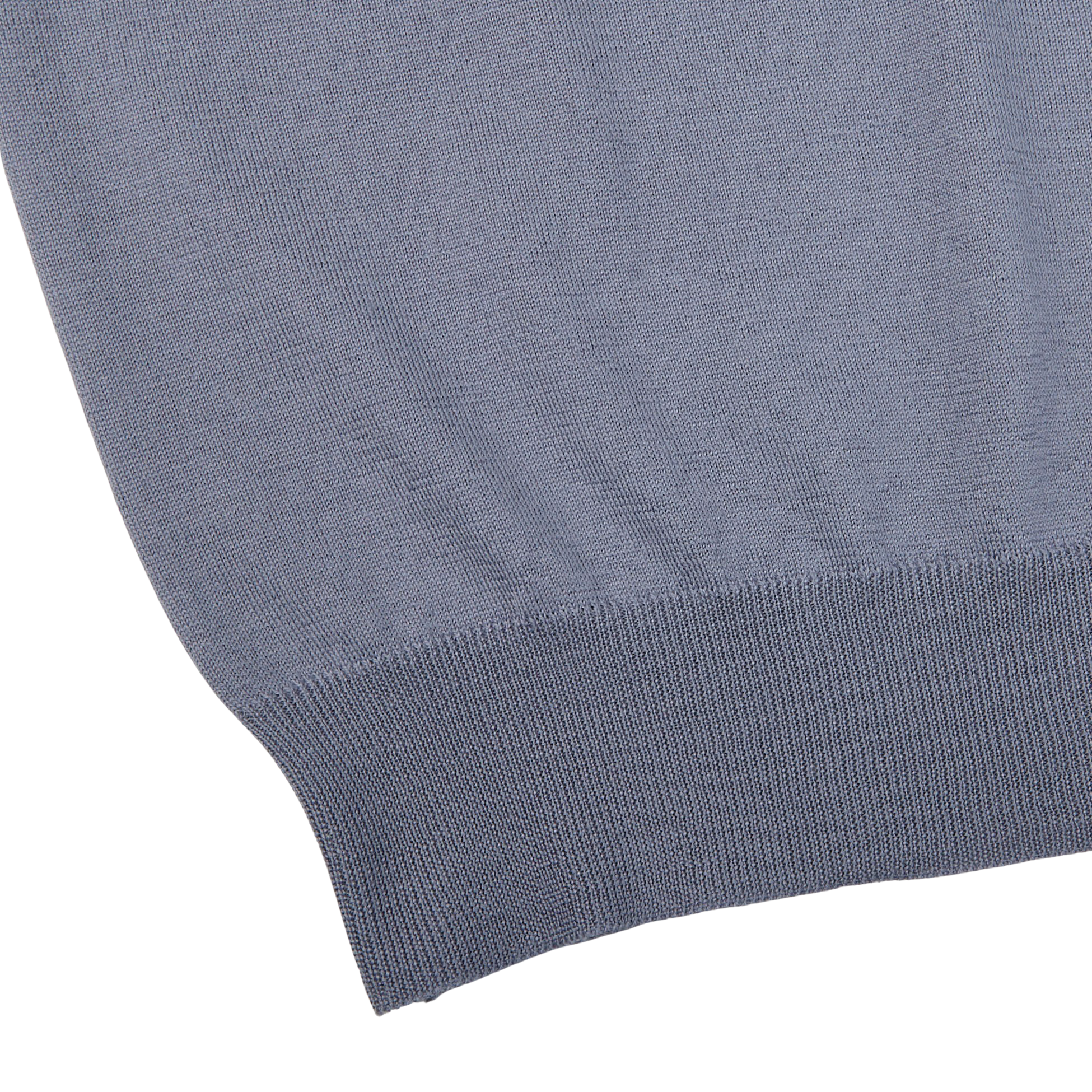 Fedeli Light Blue 140s Wool Mockneck Sweater Edge